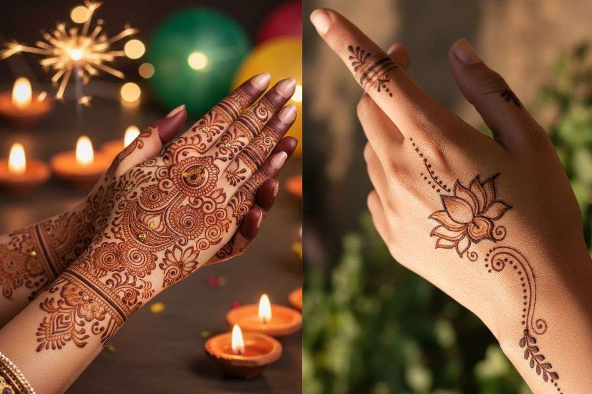 Traditional Patterns On Hands Mehndi Design