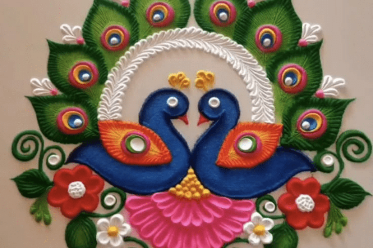 Mor Rangoli Designs