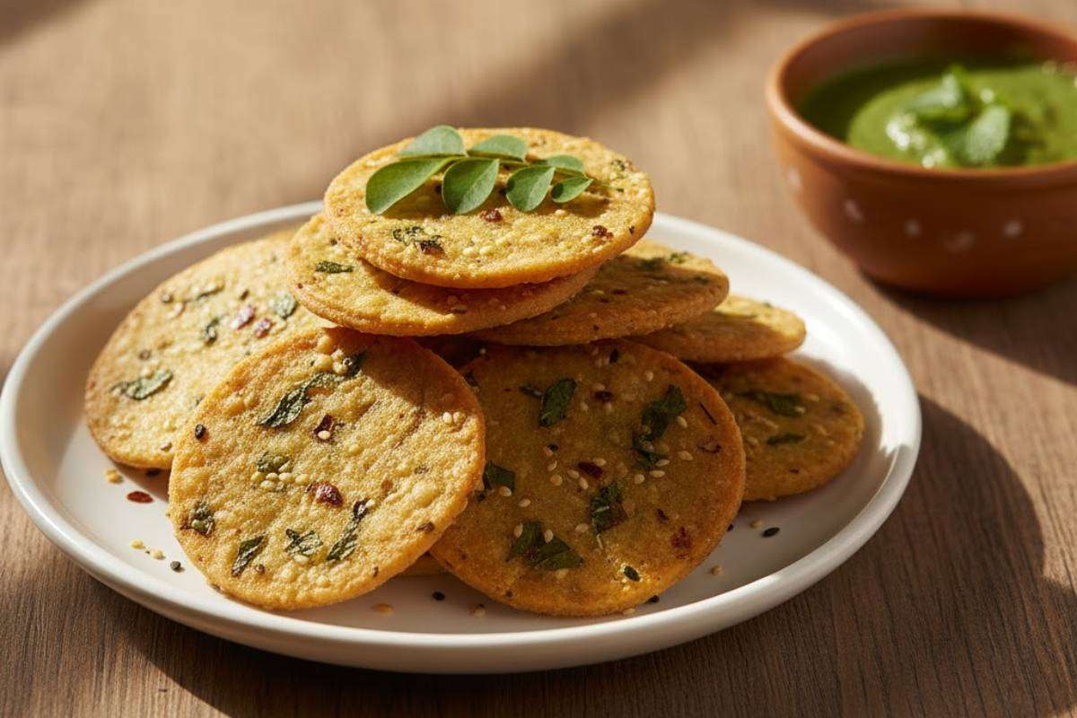 Moringa Leaves Mathri Recipe