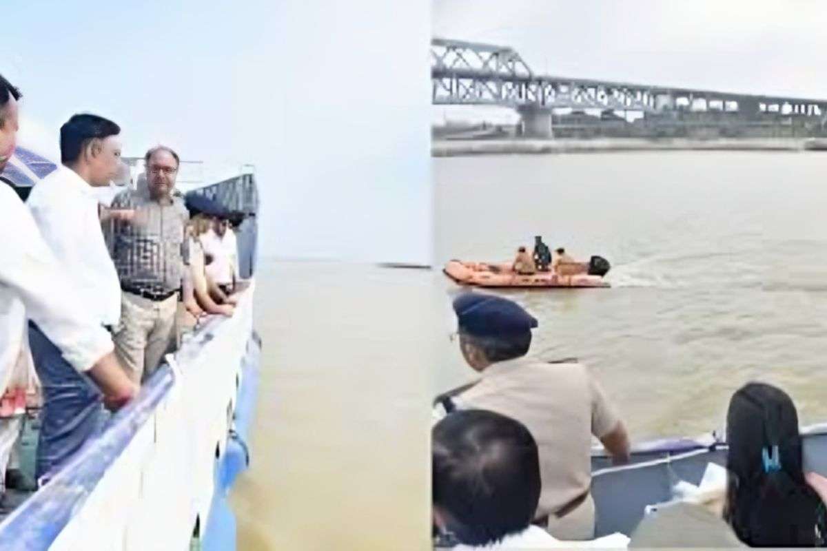 Officials inspect dangerous ghats in Patna.