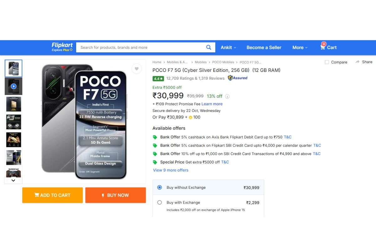 Poco F7 Price On Flipkart