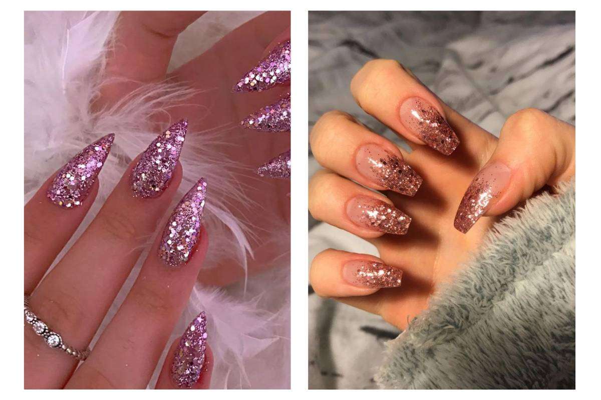 Pink Glitter Nail Art Designs Min