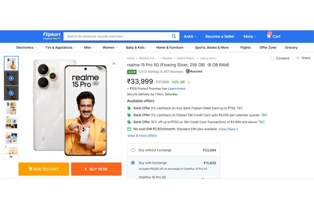 Flipkart Big Bang Diwali Sale कल हो रहा खत्म, सस्ते दाम पर मिड-बजट स्मार्टफोन खरीदने का आखरी मौका 5 Realme 15 Pro Price Detail On Flipkart