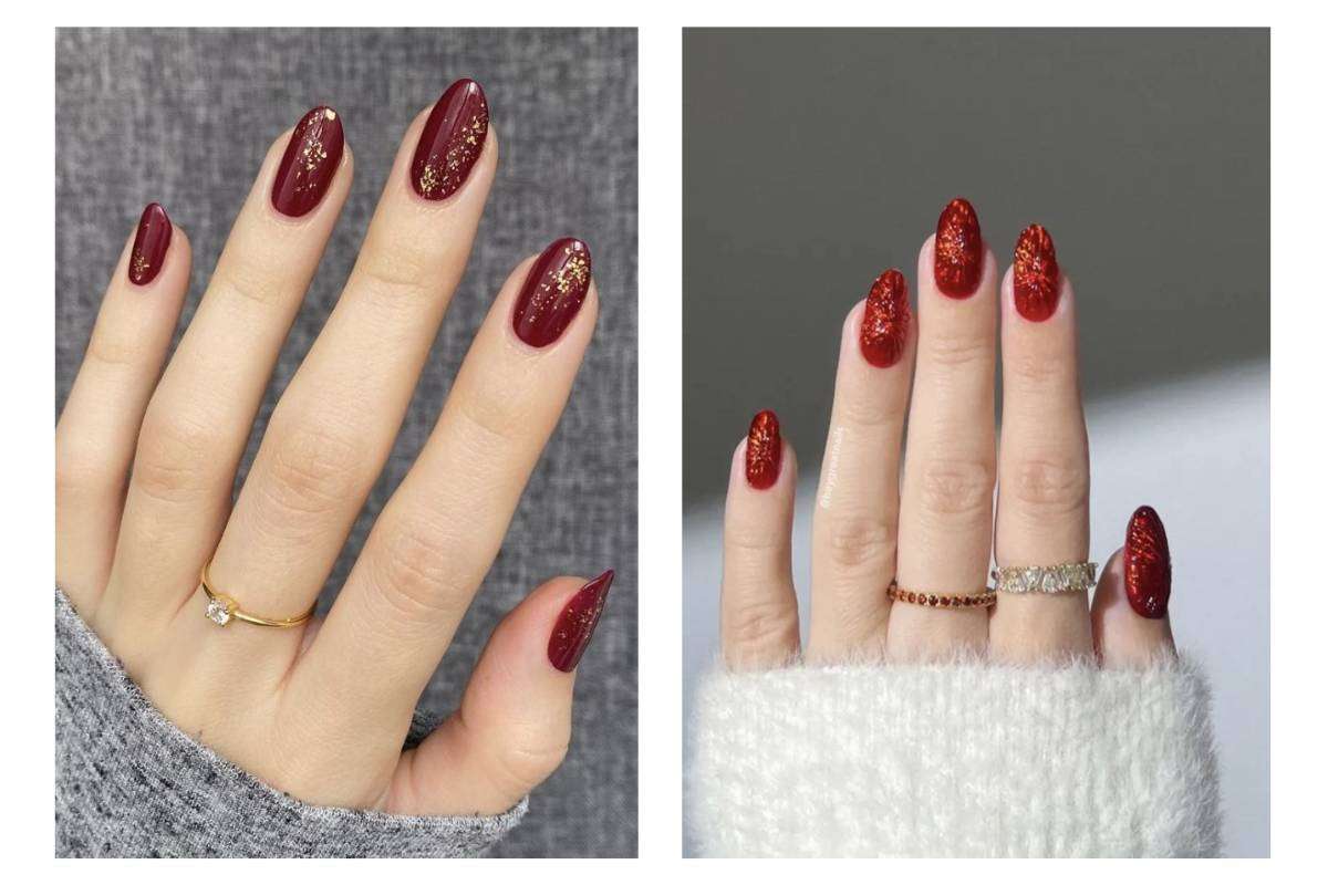 Red Glitter Nail Art Designs Min