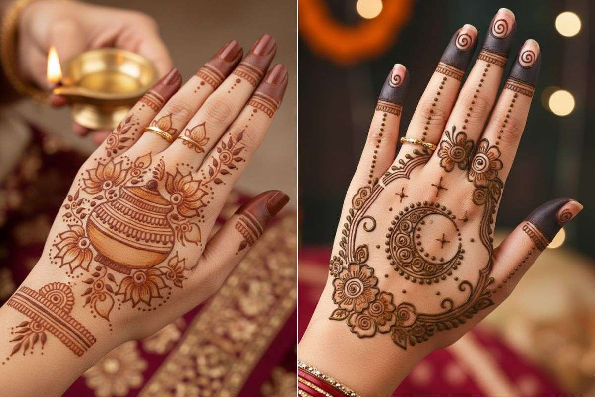 Simple AI Karwa Chauth Mehndi Design
