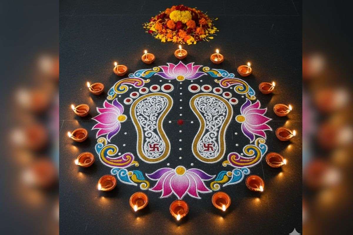 Simple Goddess Laxmi FootPrints