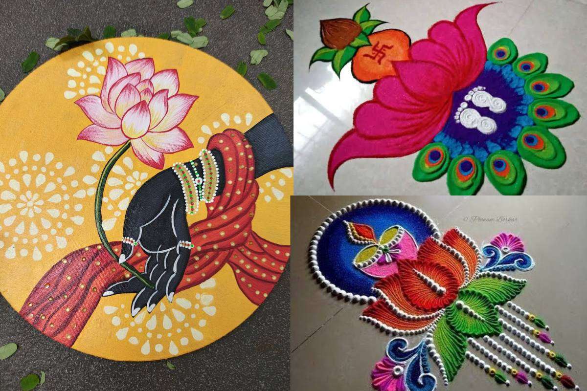 Tulsi Vivah Rangoli Design: देवउठनी एकादशी पर सजाएं तुलसी चौरा - देखें तुलसी विवाह 2025 के लिए बेस्ट रंगोली डिजाइन 6 Easy Flower Rangoli Design For Tulsi Vivah