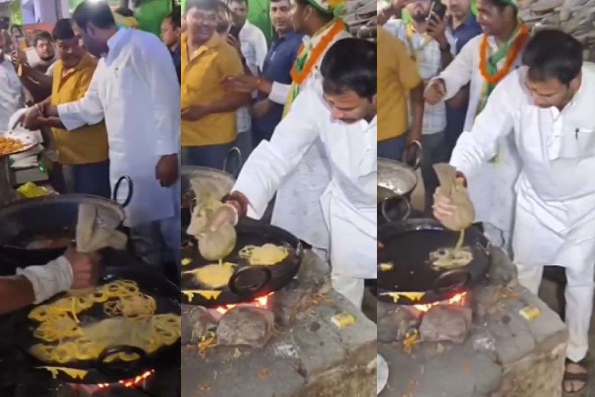 Tej Pratap Yadav style viral made jalebi bihar vidhansabha election