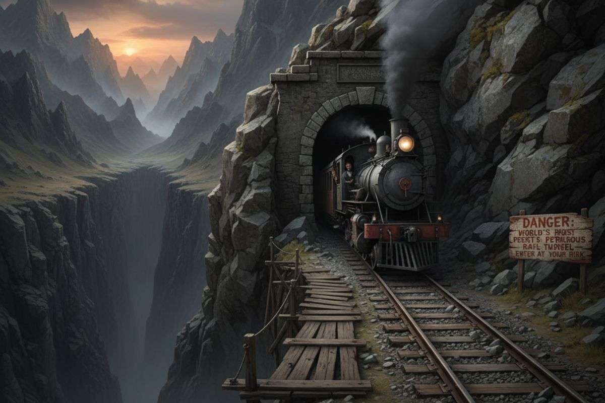 World Most Dangerous Rail Tunnel Channel Tunnel / Ai Genrated Image
