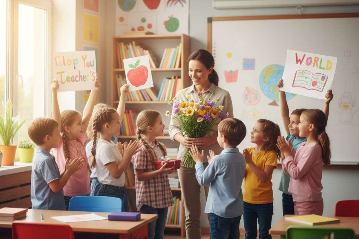 भारत में 5 सितंबर तो दुनिया में 5 अक्टूबर को मनाया जाता है टीचर्स डे, जानें ऐसा क्यों है? 2 World Teachers Day 2025 %E0%A4%95%E0%A5%87 %E0%A4%B2%E0%A4%Bf%E0%A4%8F %E0%A4%B8%E0%A4%Be%E0%A4%82%E0%A4%95%E0%A5%87%E0%A4%A4%E0%A4%Bf%E0%A4%95 %E0%A4%A4%E0%A4%B8%E0%A5%8D%E0%A4%B5%E0%A5%80%E0%A4%B0