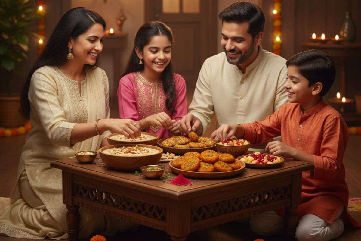 family enjoy healthy diwt on diwali