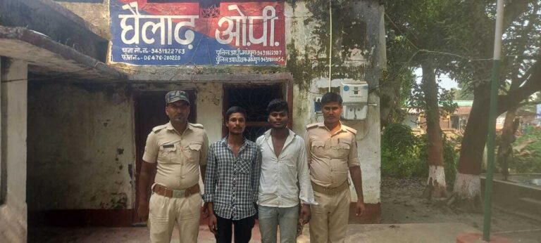 महिला के गले से सोने की चकती छीनने वाले दो युवक गिरफ्तार