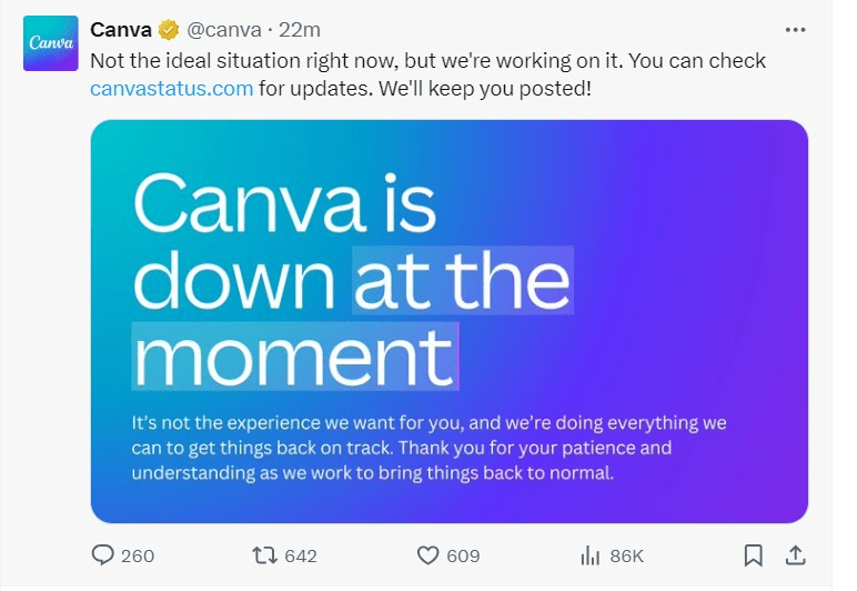 Canva Down: ठप पड़ा कैनवा, यूजर्स हुए परेशान, नहीं डाउनलोड कर पा रहे Images 1 Image 249