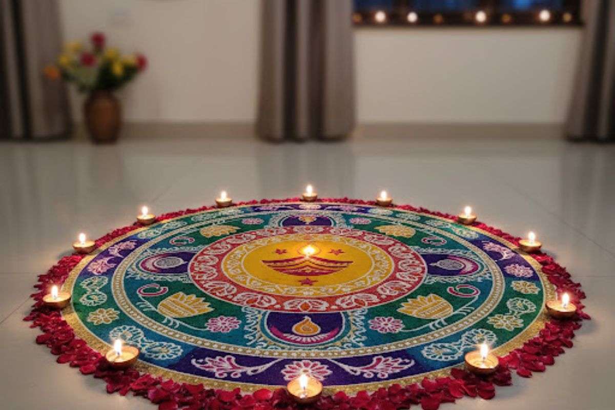 karwa chauth rangoli design