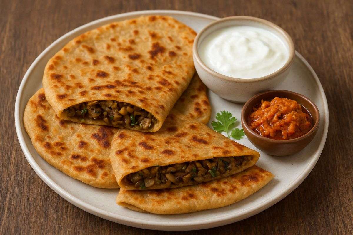 mushroom paratha recipe
