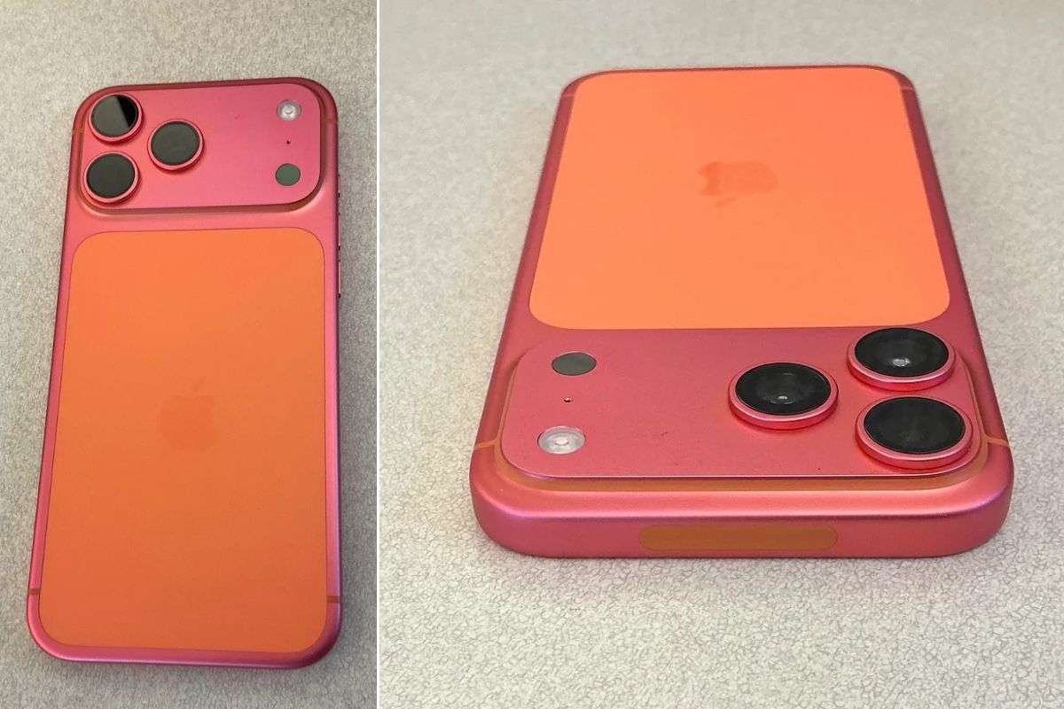 orange iPhone 17 pro max turning pink