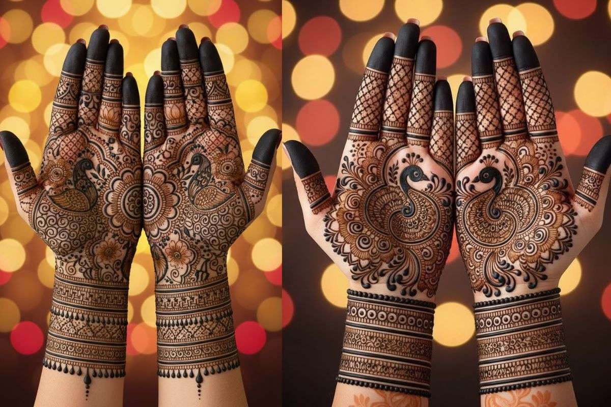 Mehndi Design: सगाई हो या शादी, दुल्हन की सहेलियां ट्राई करें ये Ai ट्रेंडी मेहंदी डिजाइन्स, खूबसूरती में आएगा डबल ग्लो 8 Ai Peacock Mehndi Designs