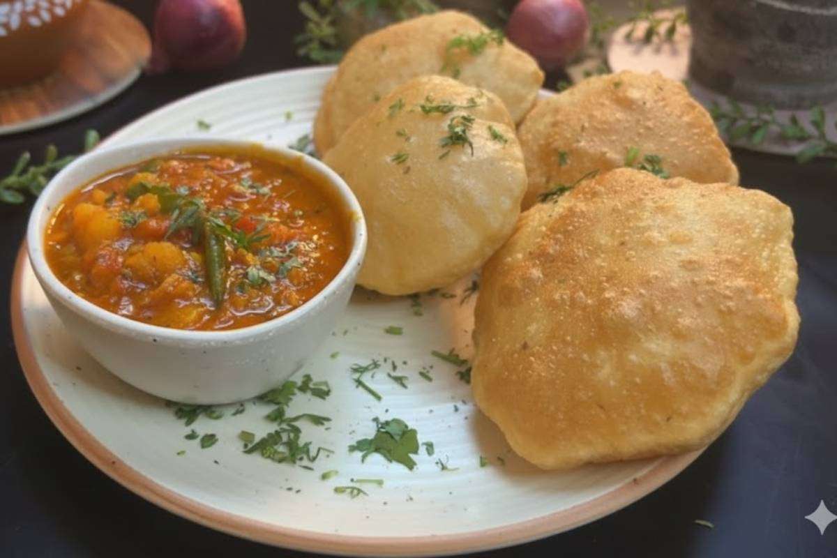 Ajwain Puri - Rasile Aloo ki Sbji Recipe for Lunch