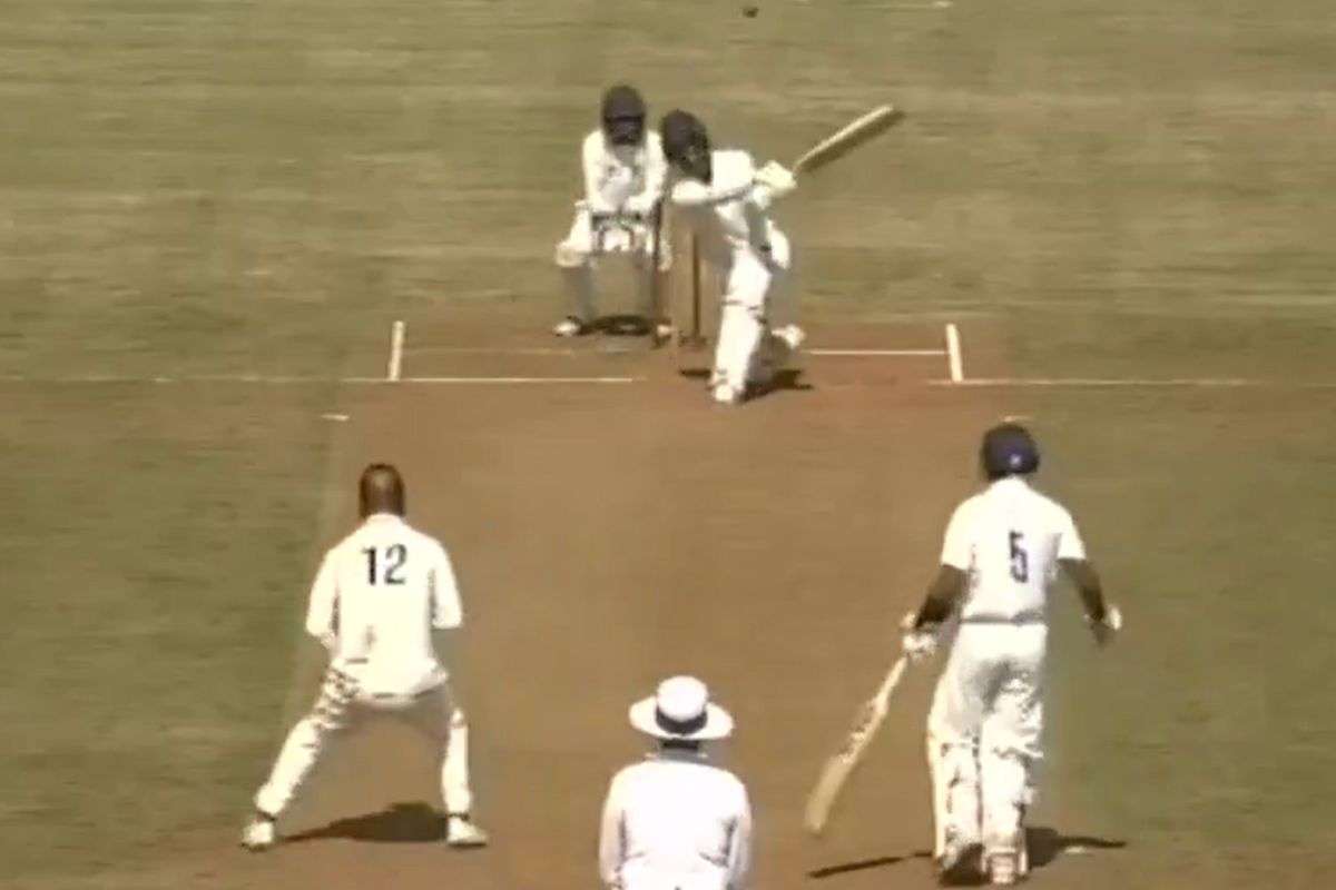 Ranji Trophy: Akash Kumar Choudhary plays a shot