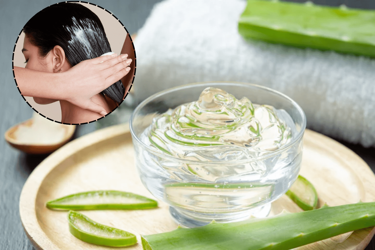 Natural aloe vera coconut oil hair mask