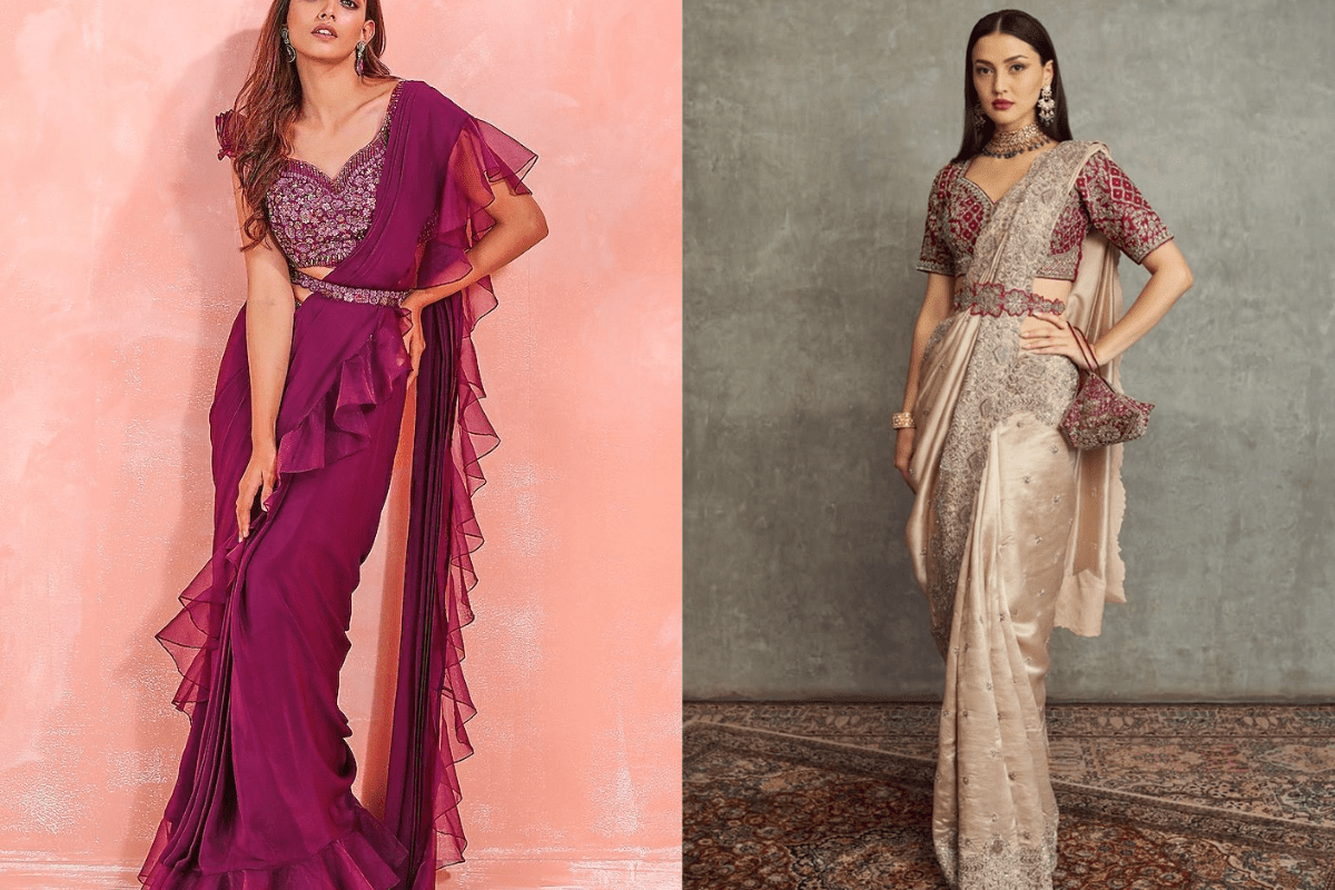 Belted Saree For Modern Sangeet Look