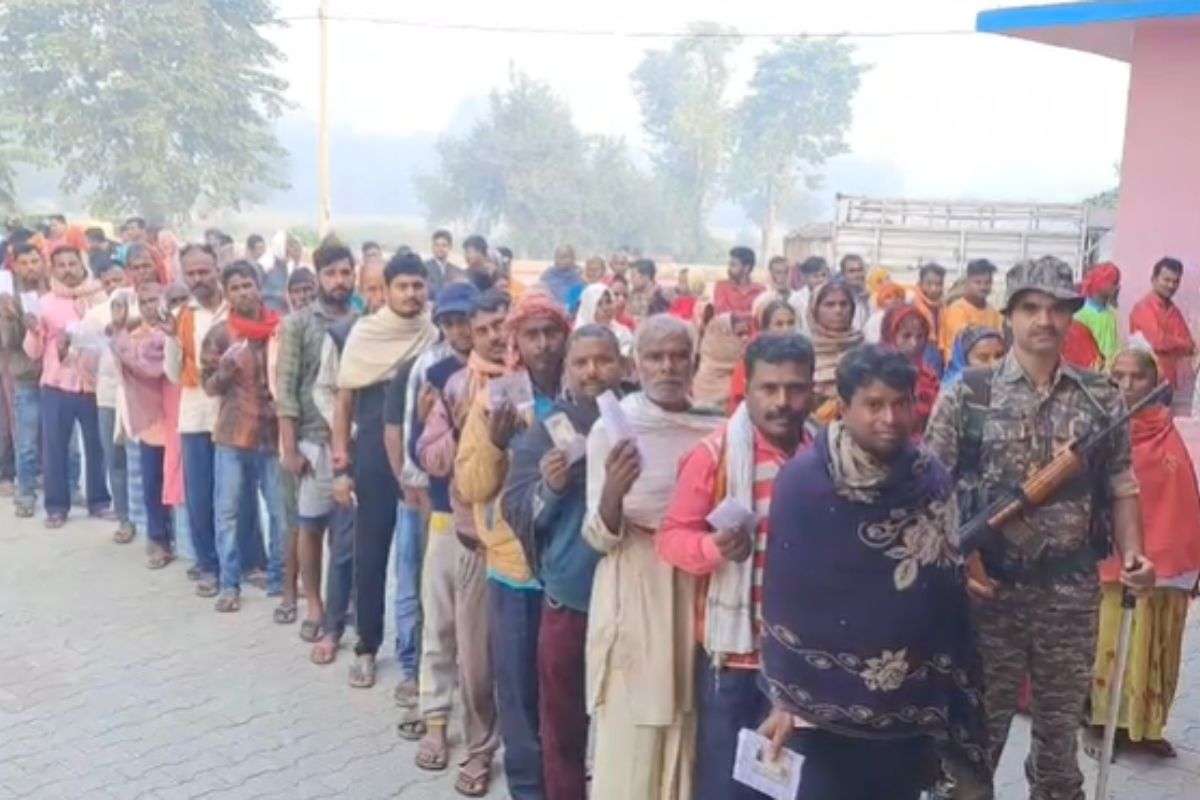 Bihar Election 2nd Phase Voting photos of polling booths vidhansabha chunav