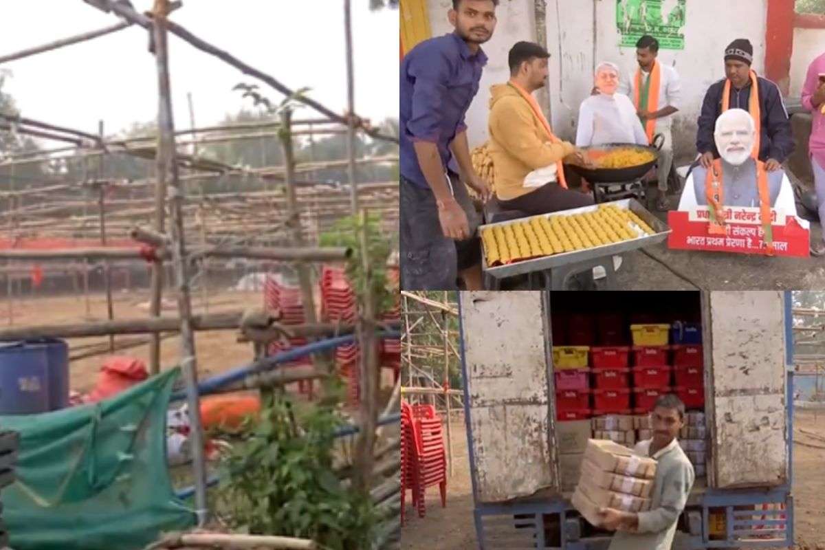 Bihar Election 2025 Result Celebrations BJP workers preparing laddus Anant Singh host party