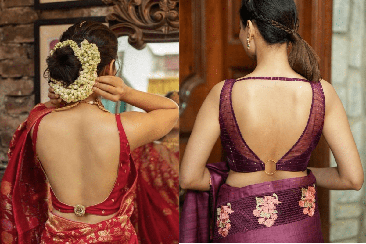 Backless Blouse Designs: इस वेडिंग सीजन पाएं बोल्ड और ग्लैमरस लुक इन स्टाइलिश बैकलैस ब्लाउज डिजाइन्स के साथ 4 Cut Out Back Blouse Trend