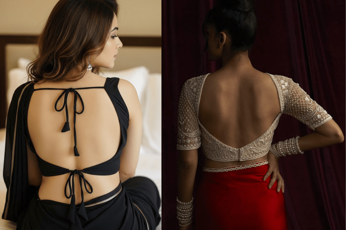 Deep Back Blouse Designs