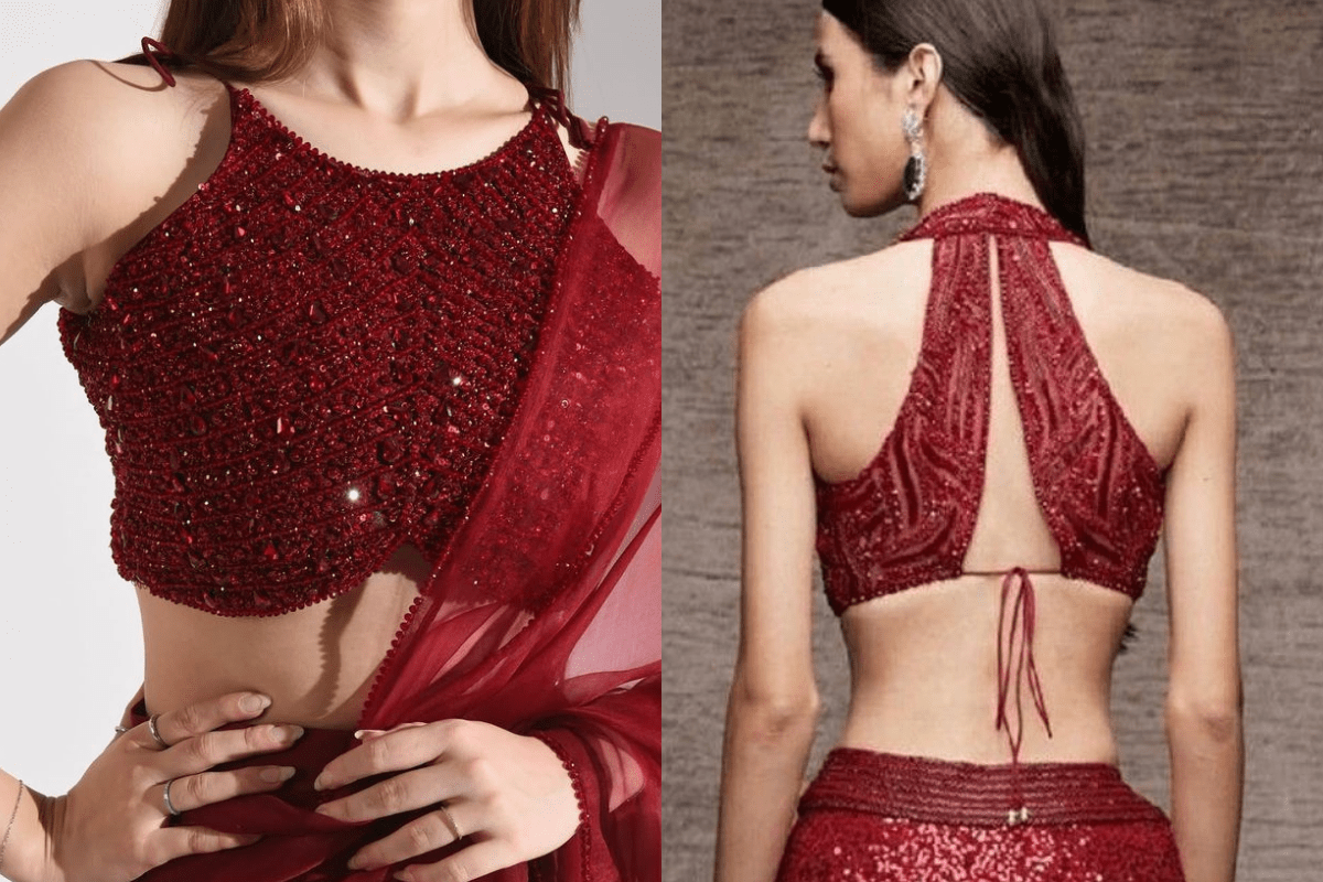 Designer Lehenga Blouse Back Design