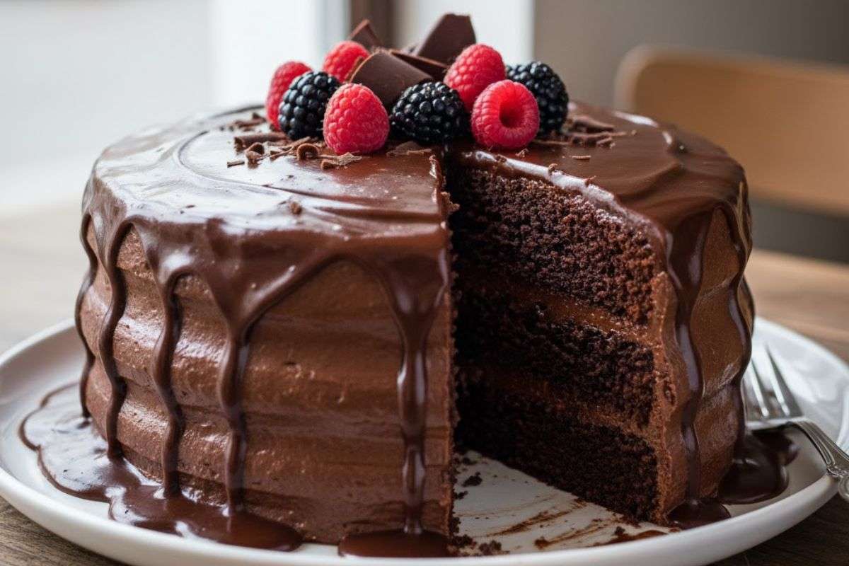 Eggless Chocolate Fudge Cake