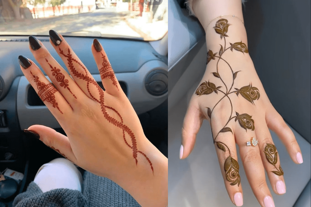 Minimal Mehndi Designs: ट्रेंड में छाए ये सिंपल, स्लिक और बेहद एलीगेंट मिनिमल मेहंदी पैटर्न - हर मौके के लिए परफेक्ट 2 Elegant Henna Lines