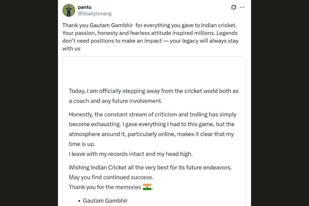 Fan Post On Gg Retirement As Coach