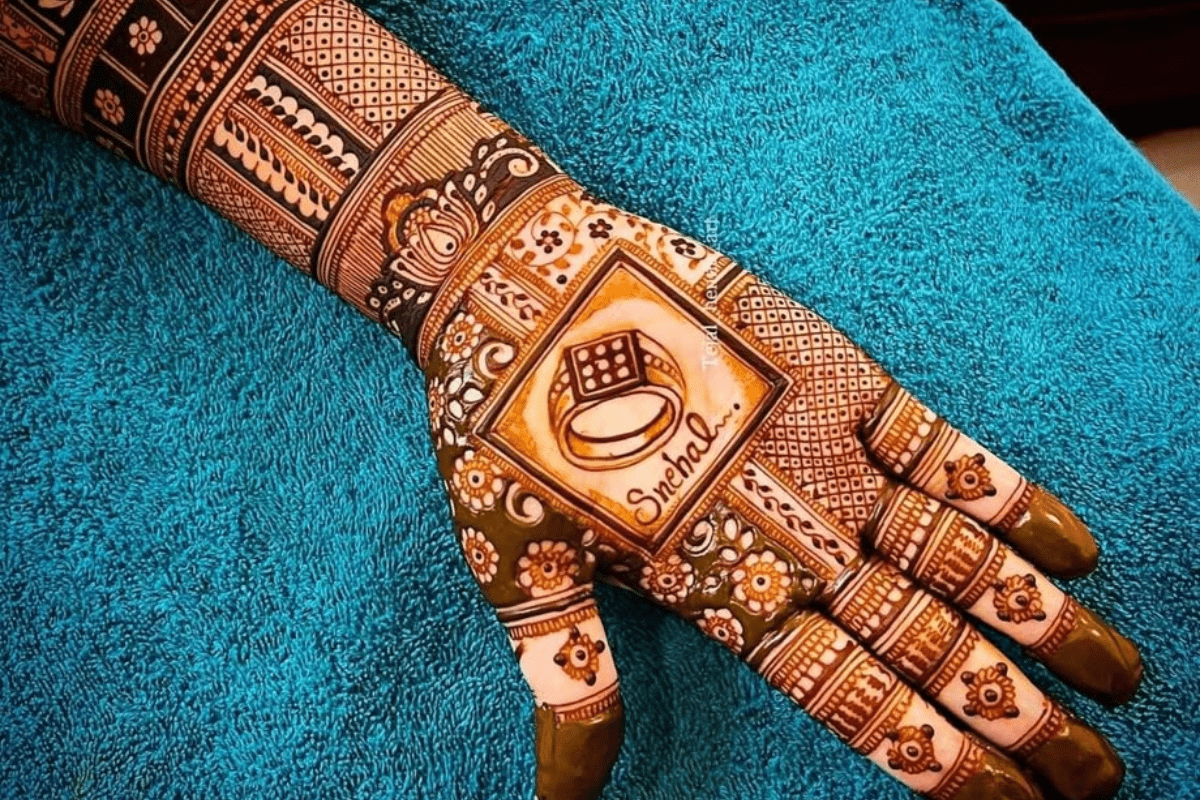 Full Hand Engagement Mehndi Design