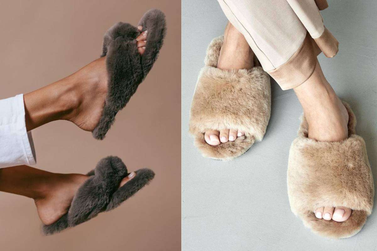 Winter Slippers For Women: सर्दियों में रखें पैरों को गर्म और स्टाइलिश – देखें महिलाओं के लिए ट्रेंडी विंटर स्लिपर्स डिजाइन 1 Fur Winter Slippers For Women Min