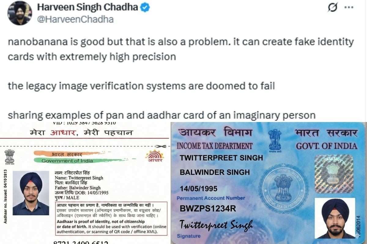 Google Nano Banana Fake Aadhaar