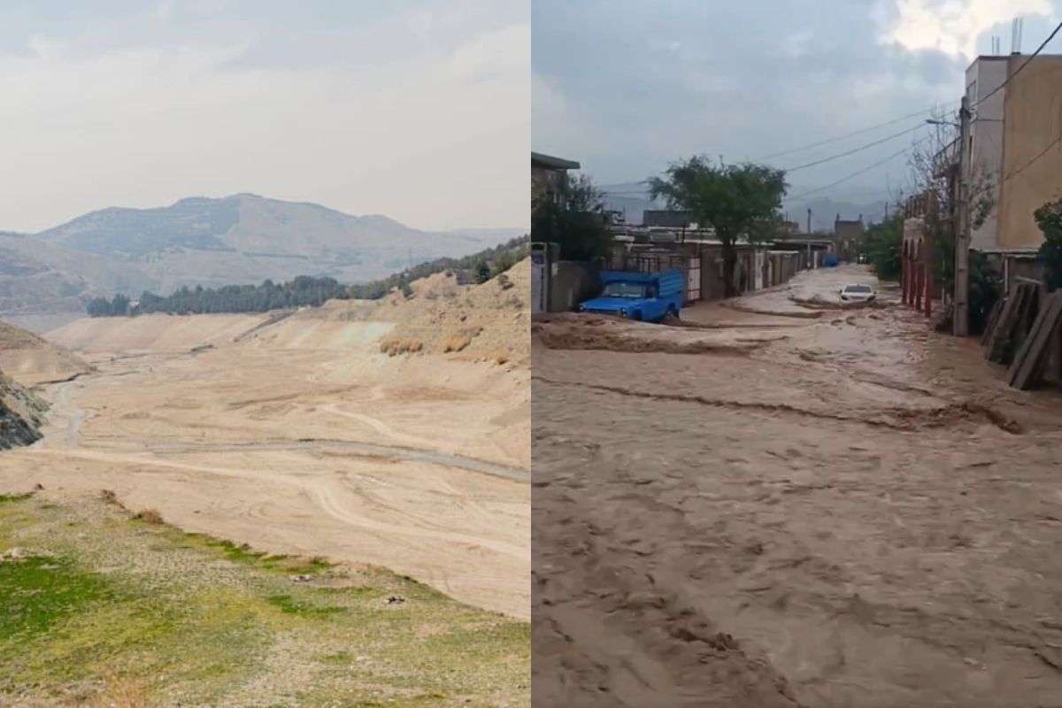 Iran drought and flash flood