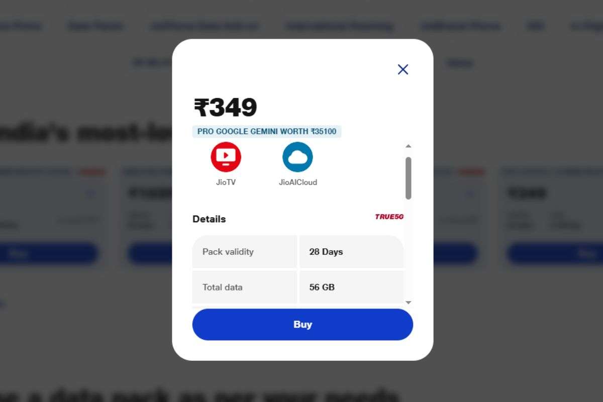 Jio rs 349 Plan Details