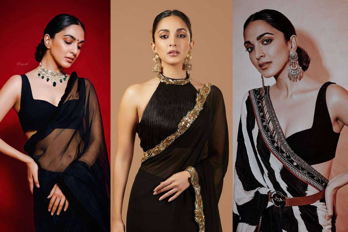 Trendy black sleeveless blouse styles inspired by Kiara Advani - Black Sleeveless Blouse Design