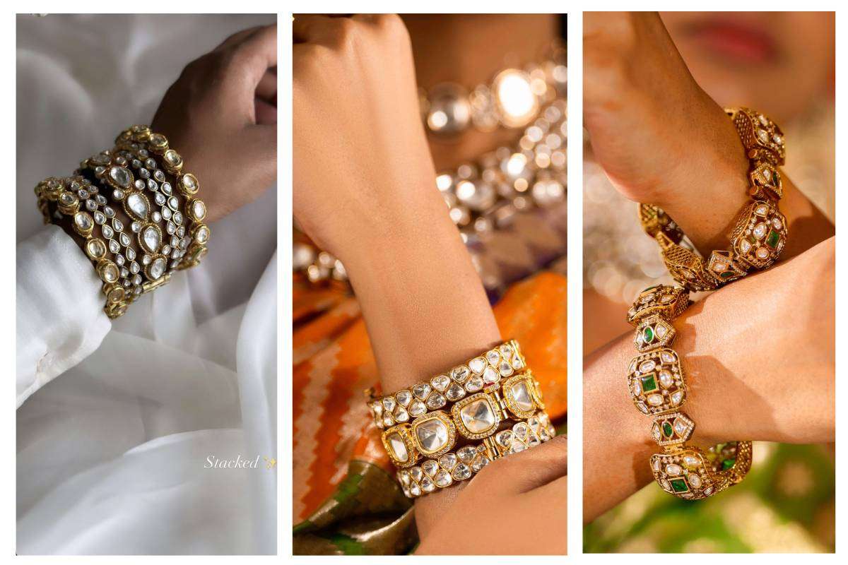 Kundan Pearl Bangles Designs