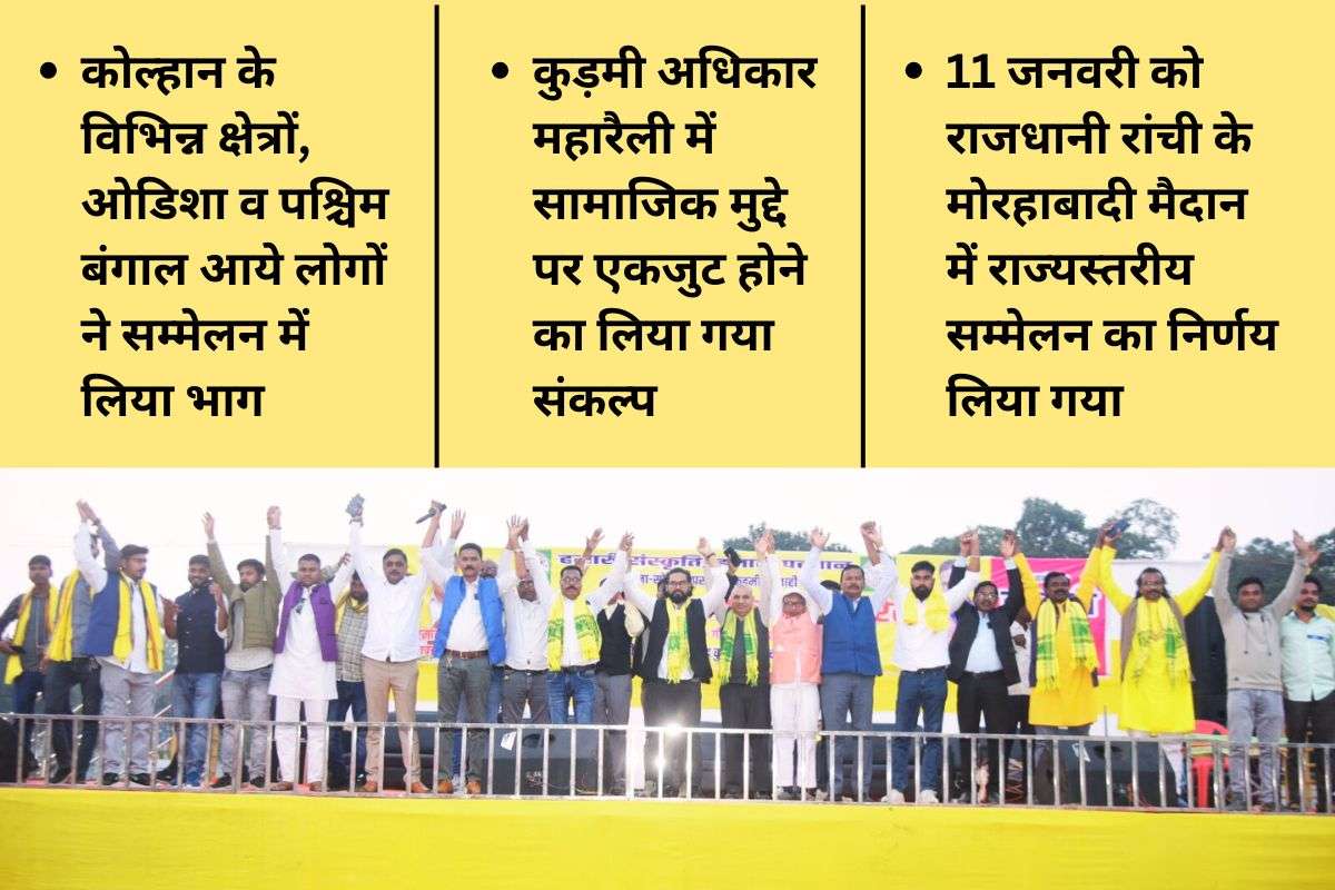 कुड़मी को एसटी में शामिल कराने की मांग जारी रहेगी, 11 जनवरी को रांची में होगा राज्यस्तरीय सम्मेलन 2 Kurmi Adhikar Maha Rally In Gopal Maidan Jamshedpur News Today