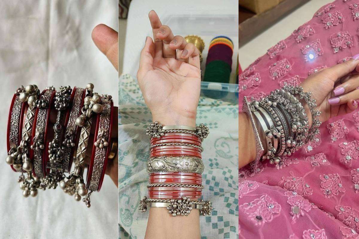 Latest Oxidized Silver Bangles Design