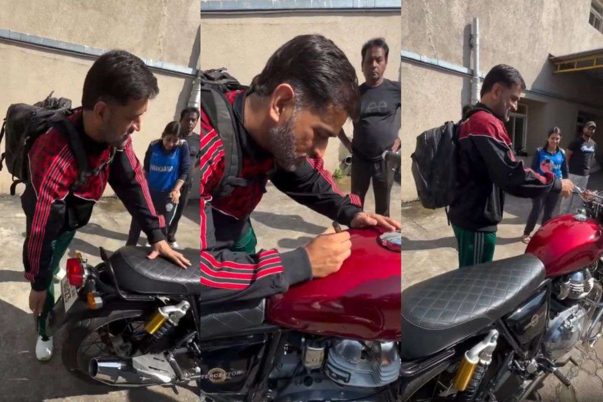 MS Dhoni Autograph Fan's Bike