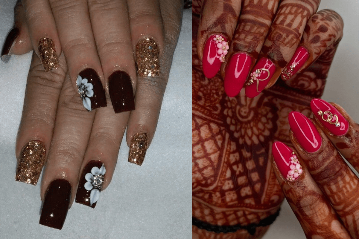 Mehndi Matching Nail Art