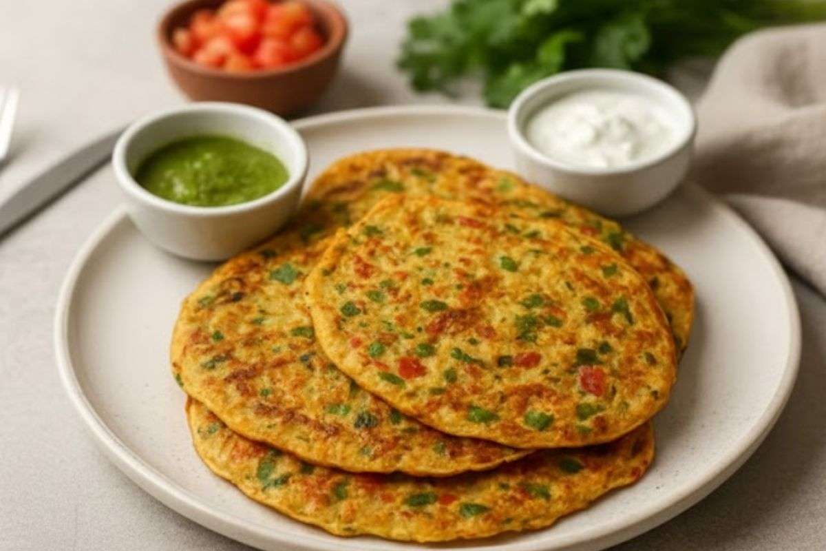 Mix Veg Oats Chilla For Breakfast