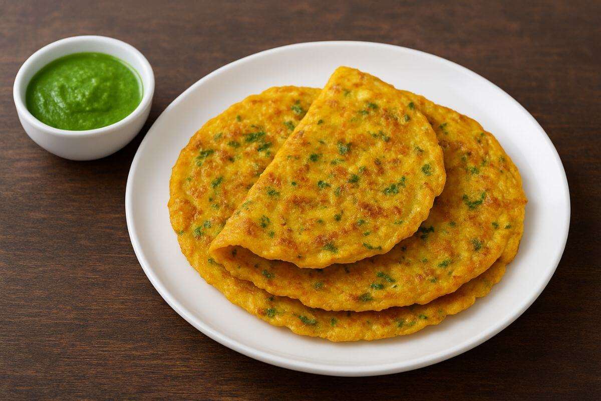 Moong Dal-Pyaz Ka Chilla