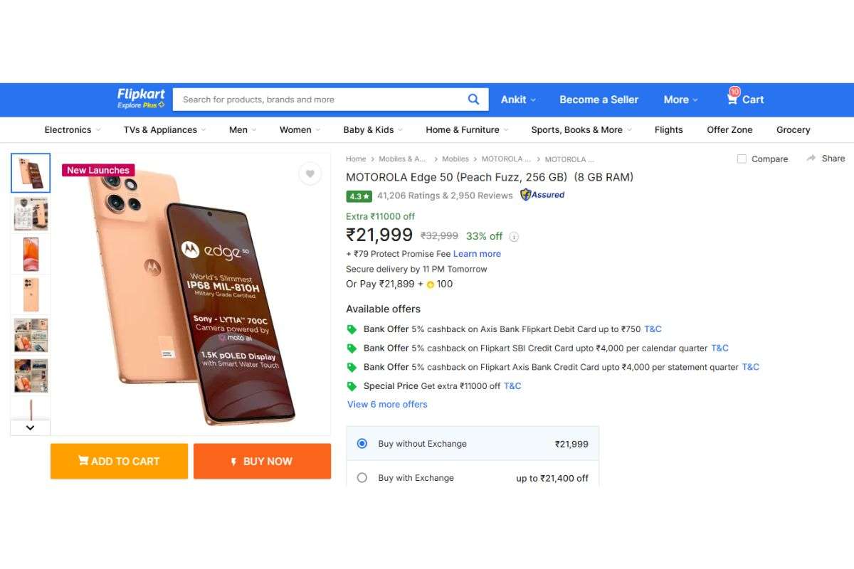 Flipkart Black Friday Sale: Motorola के दो धाकड़ फोन के दाम लुढ़के, मिलते हैं 50Mp कैमरा और सॉलिड प्रोसेसर 2 Motorola Edge 50 Price Detail