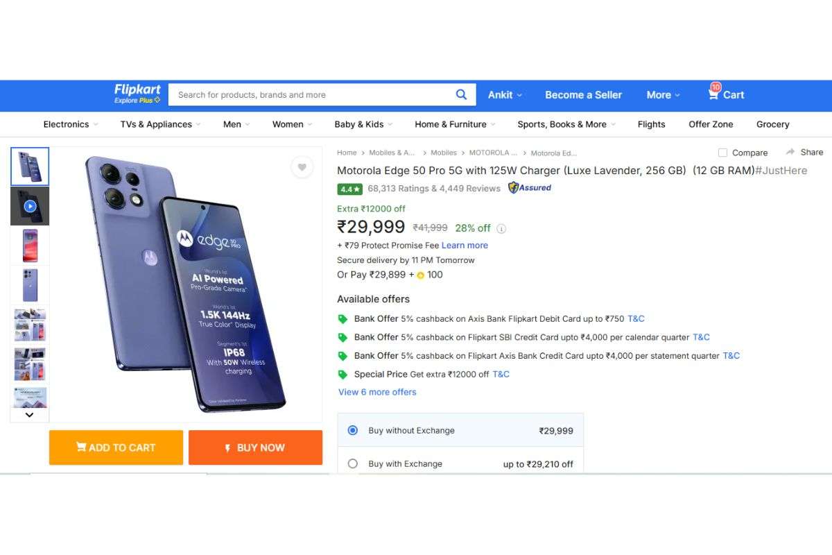 Flipkart Black Friday Sale: Motorola के दो धाकड़ फोन के दाम लुढ़के, मिलते हैं 50Mp कैमरा और सॉलिड प्रोसेसर 3 Motorola Edge 50 Pro Price Detail