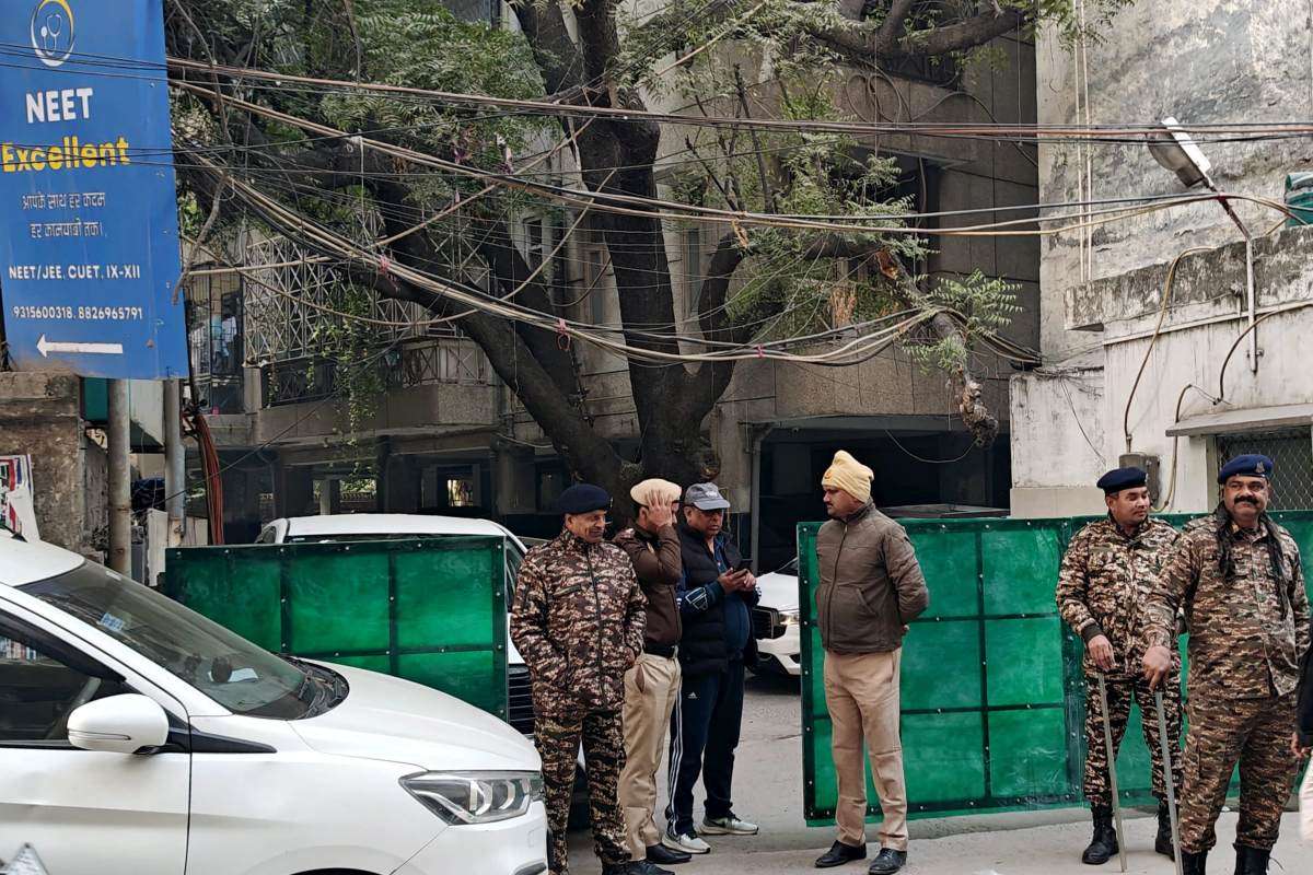 Officials at the site after ED conducts Raid