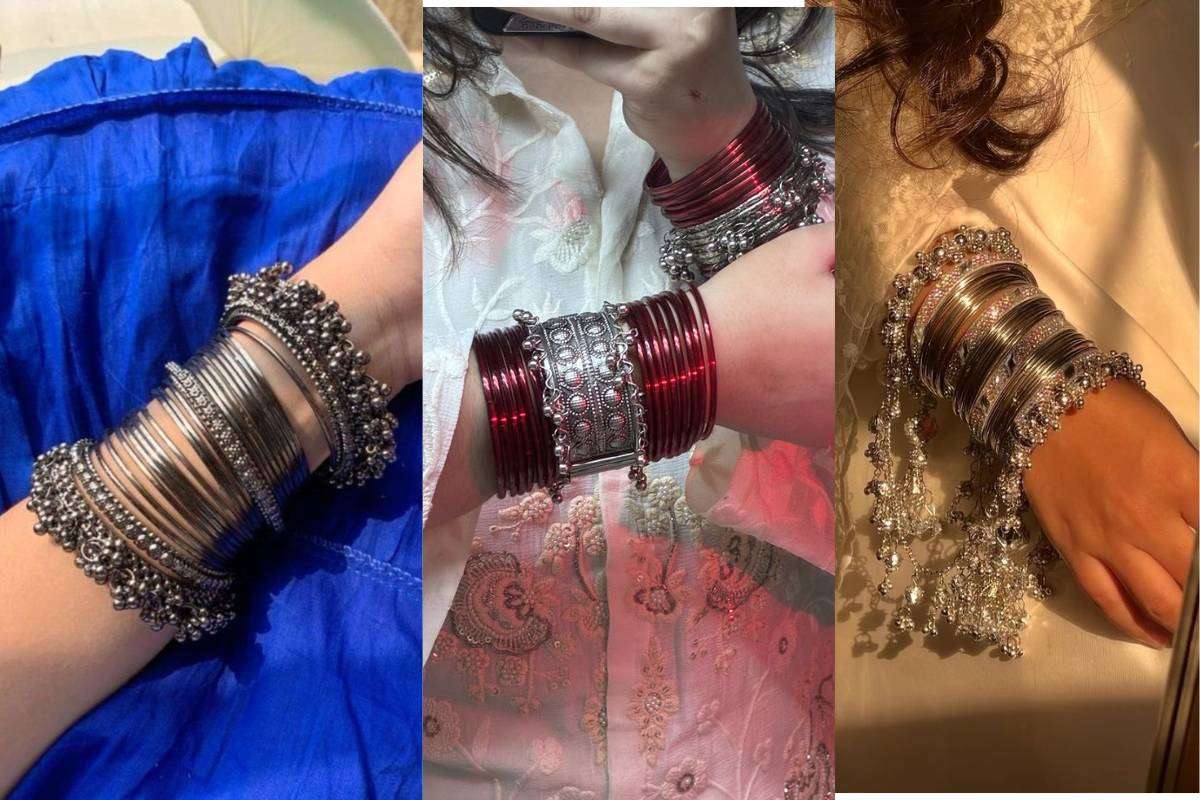 Oxidized Silver Bangles Design for women pairing tips